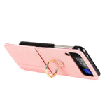 Custodia per telefono ad anello con cordino a trama incrociata, For Samsung Galaxy Z Flip4 5G