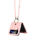 Custodia per telefono ad anello con cordino a trama incrociata, For Samsung Galaxy Z Flip4 5G