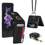 Custodia per telefono ad anello con cordino a trama incrociata, For Samsung Galaxy Z Flip4 5G