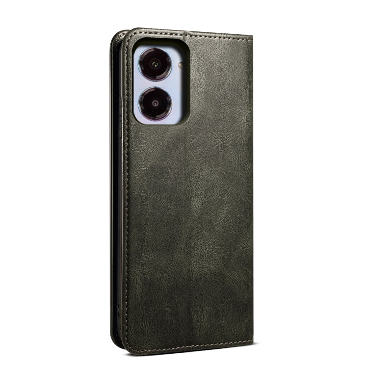 Custodia in pelle con trama cavallo pazzo per Realme 10