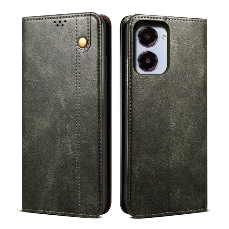 Custodia in pelle con trama cavallo pazzo per Realme 10