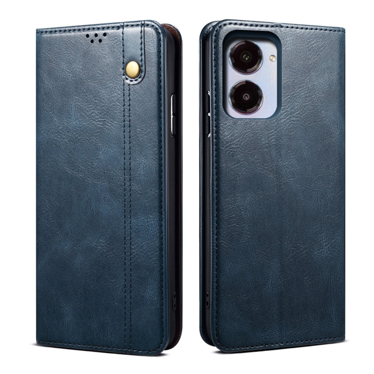 Custodia in pelle con trama cavallo pazzo per Realme 10