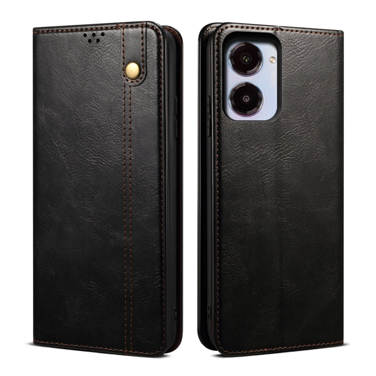 Custodia in pelle con trama cavallo pazzo per Realme 10