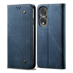 Custodia in pelle con texture denim per Honor e Samsung