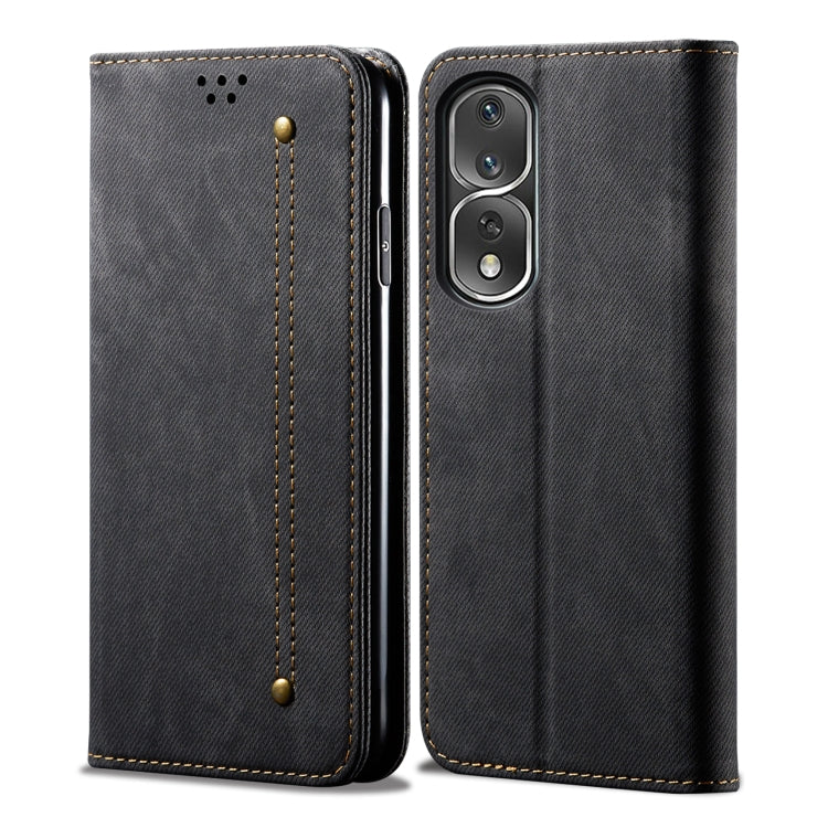 Custodia in pelle con texture denim per Honor e Samsung