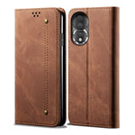 Custodia in pelle con texture denim per Honor e Samsung