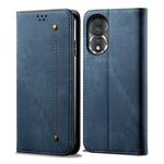 Custodia in pelle con texture denim per Honor e Samsung