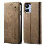 Custodia in pelle con texture denim per Honor e Samsung