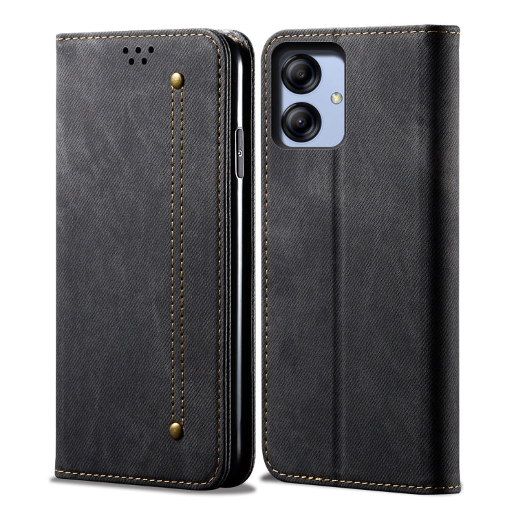 Custodia in pelle con texture denim per Honor e Samsung