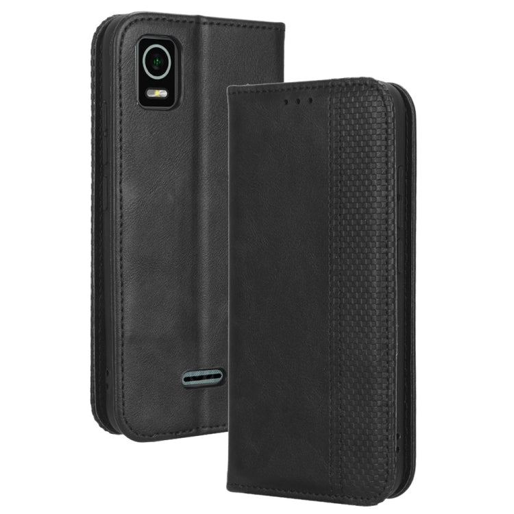 Custodia per telefono in pelle con trama retrò con fibbia magnetica, For Cricket Debut Smart, For Cricket Icon 4, For Cricket Innovate E 5G, For OPPO A1 Pro, For Realme 10 4G, For Realme 10 Pro