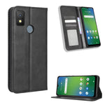 Custodia per telefono in pelle con trama retrò con fibbia magnetica, For Cricket Debut Smart, For Cricket Icon 4, For Cricket Innovate E 5G, For OPPO A1 Pro, For Realme 10 4G, For Realme 10 Pro