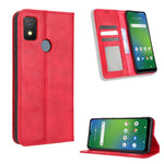 Custodia per telefono in pelle con trama retrò con fibbia magnetica, For Cricket Debut Smart, For Cricket Icon 4, For Cricket Innovate E 5G, For OPPO A1 Pro, For Realme 10 4G, For Realme 10 Pro