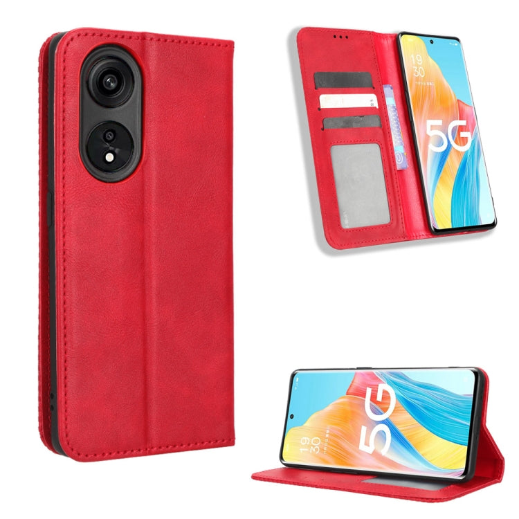 Custodia per telefono in pelle con trama retrò con fibbia magnetica, For Cricket Debut Smart, For Cricket Icon 4, For Cricket Innovate E 5G, For OPPO A1 Pro, For Realme 10 4G, For Realme 10 Pro