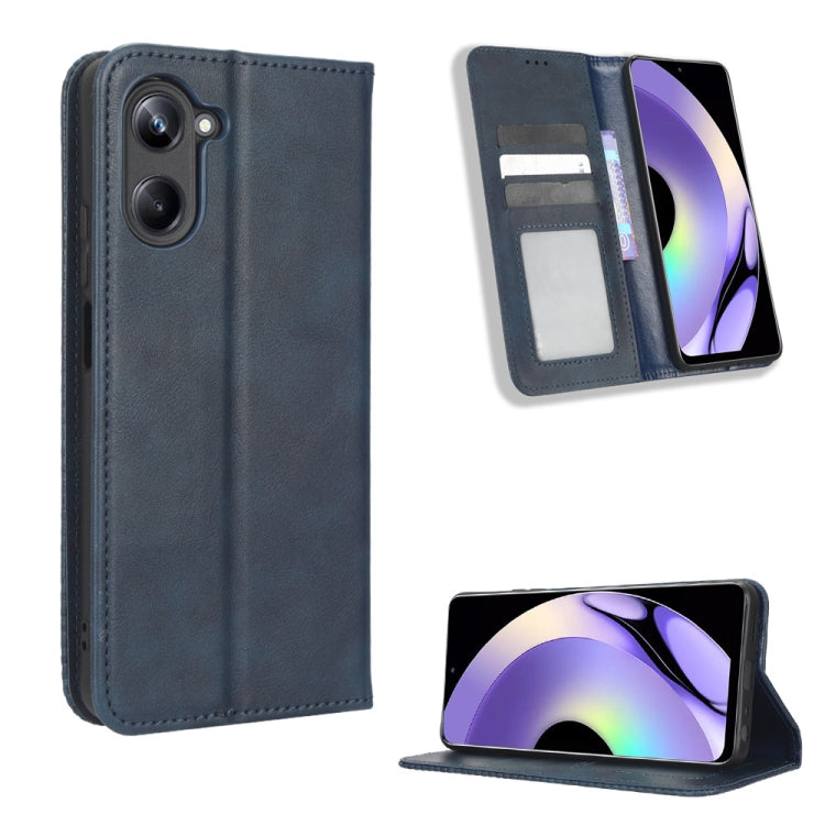 Custodia per telefono in pelle con trama retrò con fibbia magnetica, For Cricket Debut Smart, For Cricket Icon 4, For Cricket Innovate E 5G, For OPPO A1 Pro, For Realme 10 4G, For Realme 10 Pro