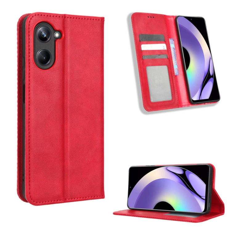 Custodia per telefono in pelle con trama retrò con fibbia magnetica, For Cricket Debut Smart, For Cricket Icon 4, For Cricket Innovate E 5G, For OPPO A1 Pro, For Realme 10 4G, For Realme 10 Pro