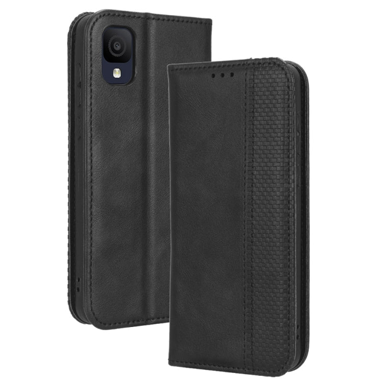 Custodia per telefono in pelle con trama retrò con fibbia magnetica, For TCL ION Z, For Tecno Pop 6 BE7, For vivo X90 5G, For vivo X90 Pro+, For Tecno Pova 4, For Infinix Hot 20 4G X682B