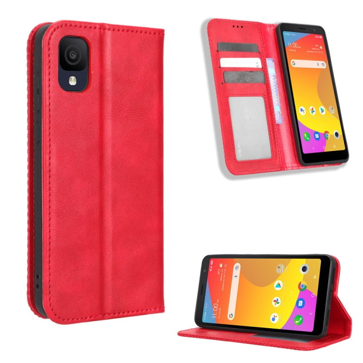 Custodia per telefono in pelle con trama retrò con fibbia magnetica, For TCL ION Z, For Tecno Pop 6 BE7, For vivo X90 5G, For vivo X90 Pro+, For Tecno Pova 4, For Infinix Hot 20 4G X682B