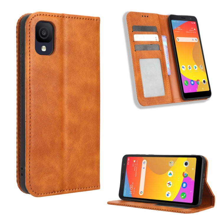 Custodia per telefono in pelle con trama retrò con fibbia magnetica, For TCL ION Z, For Tecno Pop 6 BE7, For vivo X90 5G, For vivo X90 Pro+, For Tecno Pova 4, For Infinix Hot 20 4G X682B