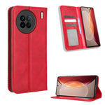 Custodia per telefono in pelle con trama retrò con fibbia magnetica, For TCL ION Z, For Tecno Pop 6 BE7, For vivo X90 5G, For vivo X90 Pro+, For Tecno Pova 4, For Infinix Hot 20 4G X682B