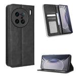 Custodia per telefono in pelle con trama retrò con fibbia magnetica, For TCL ION Z, For Tecno Pop 6 BE7, For vivo X90 5G, For vivo X90 Pro+, For Tecno Pova 4, For Infinix Hot 20 4G X682B