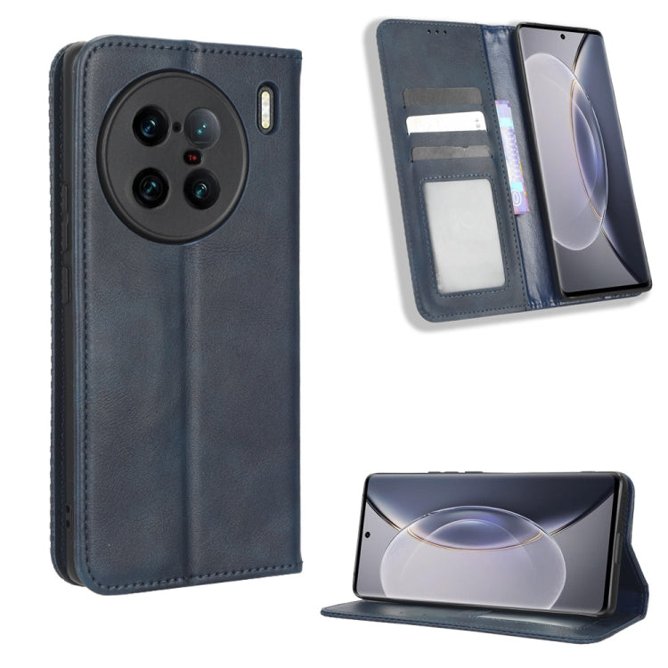 Custodia per telefono in pelle con trama retrò con fibbia magnetica, For TCL ION Z, For Tecno Pop 6 BE7, For vivo X90 5G, For vivo X90 Pro+, For Tecno Pova 4, For Infinix Hot 20 4G X682B