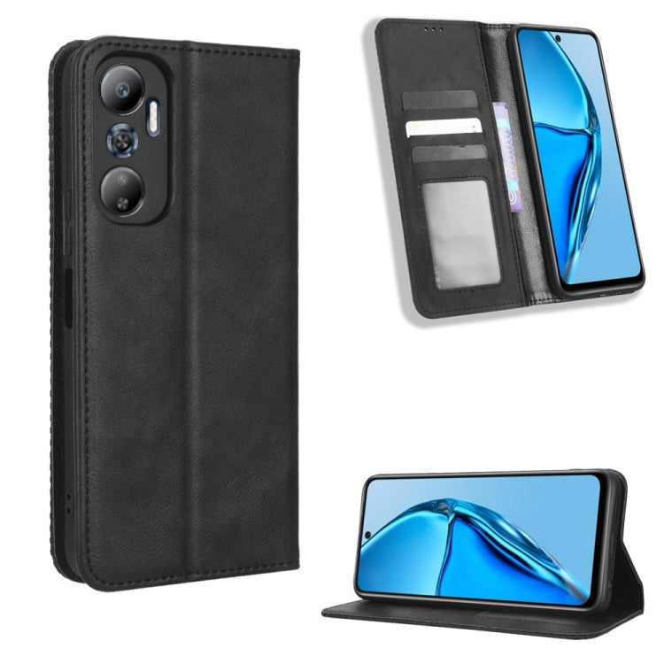Custodia per telefono in pelle con trama retrò con fibbia magnetica, For TCL ION Z, For Tecno Pop 6 BE7, For vivo X90 5G, For vivo X90 Pro+, For Tecno Pova 4, For Infinix Hot 20 4G X682B