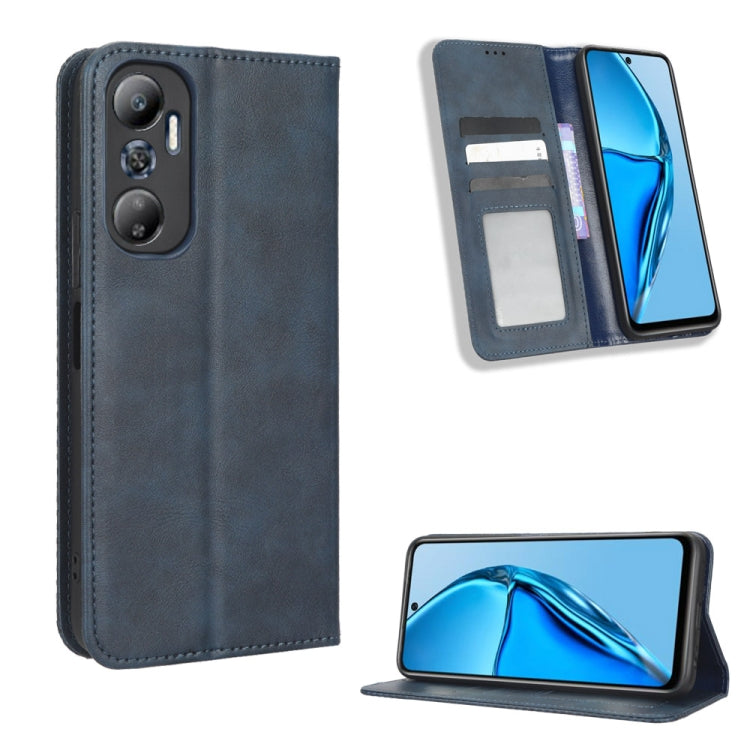 Custodia per telefono in pelle con trama retrò con fibbia magnetica, For TCL ION Z, For Tecno Pop 6 BE7, For vivo X90 5G, For vivo X90 Pro+, For Tecno Pova 4, For Infinix Hot 20 4G X682B
