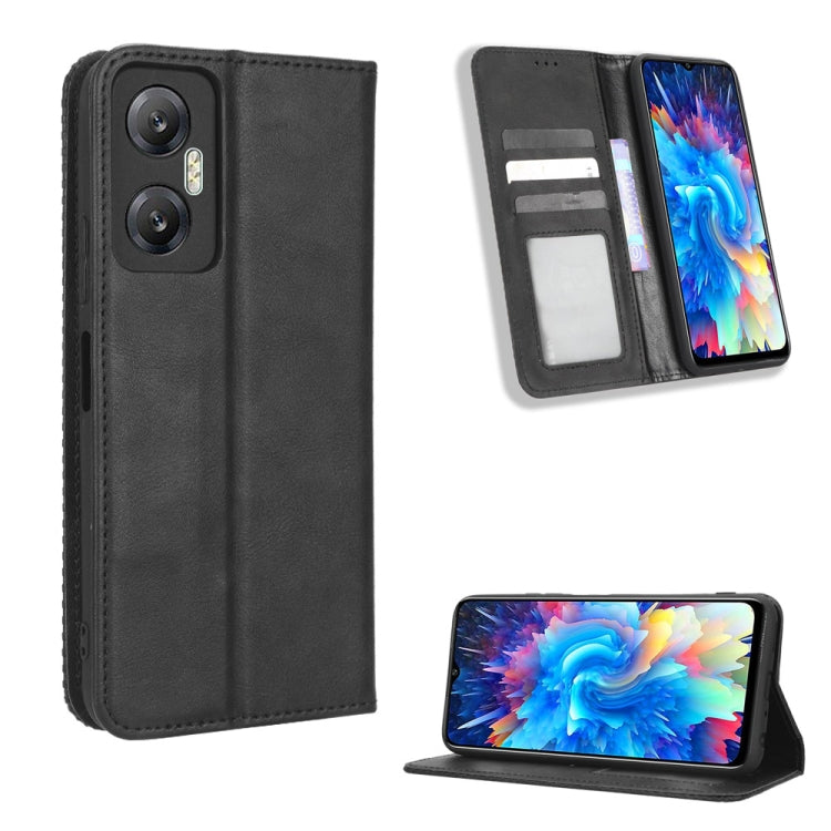 Custodia per telefono in pelle con trama retrò con fibbia magnetica, For Infinix Hot 20 5G X666B, For Infinix Hot 20S X6827, For Tecno Pova 4 Pro, For Huawei nova Y61, For Blackview BV5200, For Honor 80 SE 5G