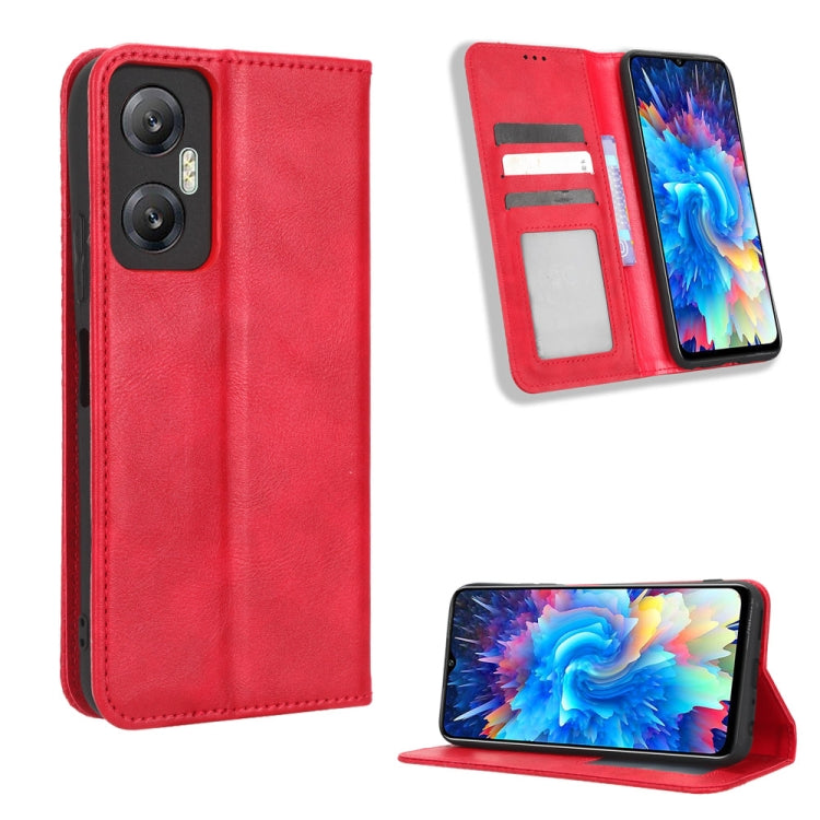 Custodia per telefono in pelle con trama retrò con fibbia magnetica, For Infinix Hot 20 5G X666B, For Infinix Hot 20S X6827, For Tecno Pova 4 Pro, For Huawei nova Y61, For Blackview BV5200, For Honor 80 SE 5G