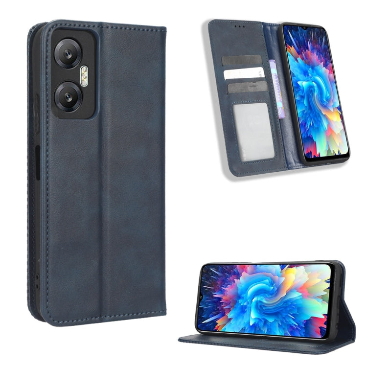 Custodia per telefono in pelle con trama retrò con fibbia magnetica, For Infinix Hot 20 5G X666B, For Infinix Hot 20S X6827, For Tecno Pova 4 Pro, For Huawei nova Y61, For Blackview BV5200, For Honor 80 SE 5G