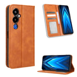Custodia per telefono in pelle con trama retrò con fibbia magnetica, For Infinix Hot 20 5G X666B, For Infinix Hot 20S X6827, For Tecno Pova 4 Pro, For Huawei nova Y61, For Blackview BV5200, For Honor 80 SE 5G