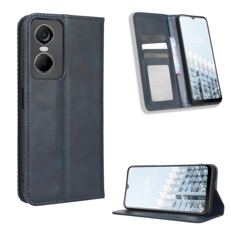 Custodia per telefono in pelle con trama retrò con fibbia magnetica, For Tecno Pop 6 Pro BE8, For Infinix Hot 20i, For Infinix Note 12 Pro 4G X676B, For Tecno Pova Neo 2, For Xiaomi Redmi 11 Prime 4G, For Xiaomi Redmi A1+