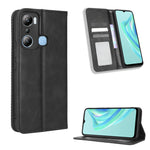 Custodia per telefono in pelle con trama retrò con fibbia magnetica, For Tecno Pop 6 Pro BE8, For Infinix Hot 20i, For Infinix Note 12 Pro 4G X676B, For Tecno Pova Neo 2, For Xiaomi Redmi 11 Prime 4G, For Xiaomi Redmi A1+