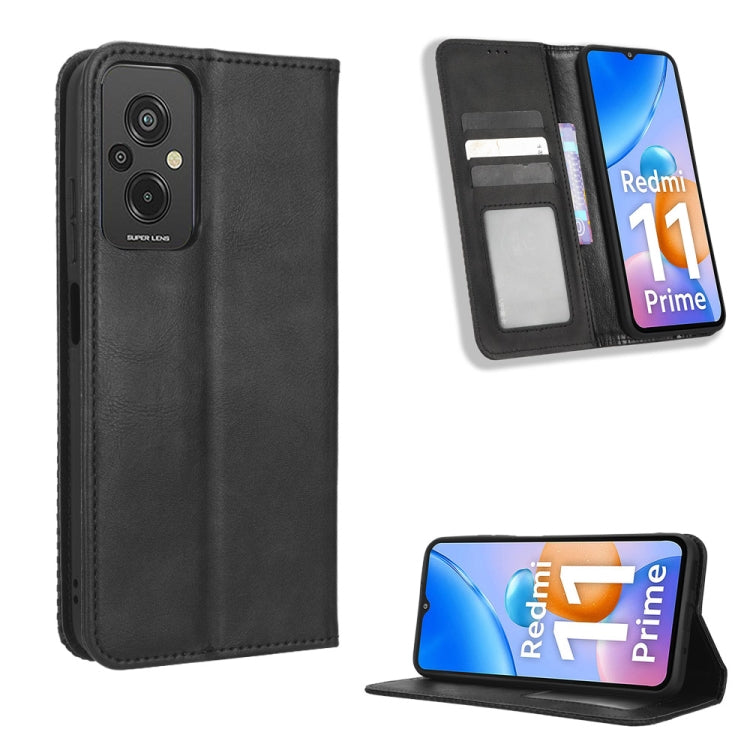 Custodia per telefono in pelle con trama retrò con fibbia magnetica, For Tecno Pop 6 Pro BE8, For Infinix Hot 20i, For Infinix Note 12 Pro 4G X676B, For Tecno Pova Neo 2, For Xiaomi Redmi 11 Prime 4G, For Xiaomi Redmi A1+
