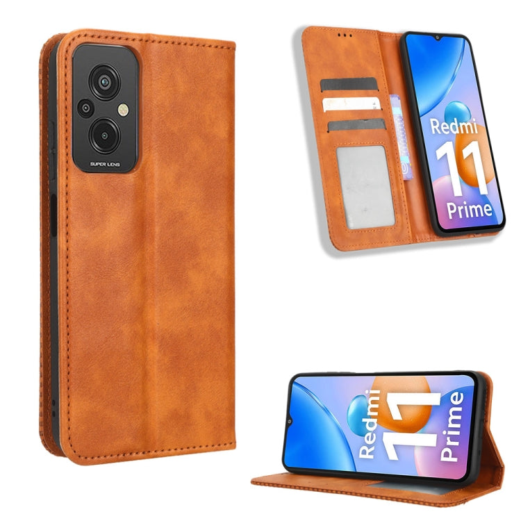 Custodia per telefono in pelle con trama retrò con fibbia magnetica, For Tecno Pop 6 Pro BE8, For Infinix Hot 20i, For Infinix Note 12 Pro 4G X676B, For Tecno Pova Neo 2, For Xiaomi Redmi 11 Prime 4G, For Xiaomi Redmi A1+