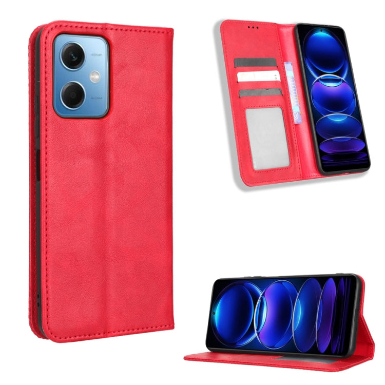 Custodia per telefono in pelle con trama retrò con fibbia magnetica, For Xiaomi Redmi Note 12 5G, For Xiaomi Redmi Note 12 Pro 5G, For Xiaomi Redmi Note 12 Pro+ Global, For Huawei nova 10 SE, For Honor Play 40 Plus, For Nokia X30 5G