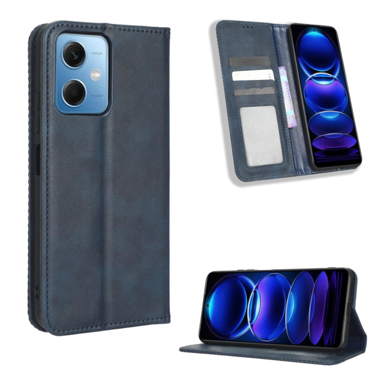Custodia per telefono in pelle con trama retrò con fibbia magnetica, For Xiaomi Redmi Note 12 5G, For Xiaomi Redmi Note 12 Pro 5G, For Xiaomi Redmi Note 12 Pro+ Global, For Huawei nova 10 SE, For Honor Play 40 Plus, For Nokia X30 5G