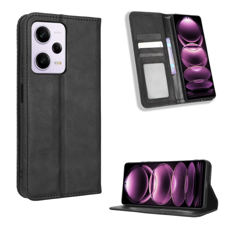 Custodia per telefono in pelle con trama retrò con fibbia magnetica, For Xiaomi Redmi Note 12 5G, For Xiaomi Redmi Note 12 Pro 5G, For Xiaomi Redmi Note 12 Pro+ Global, For Huawei nova 10 SE, For Honor Play 40 Plus, For Nokia X30 5G