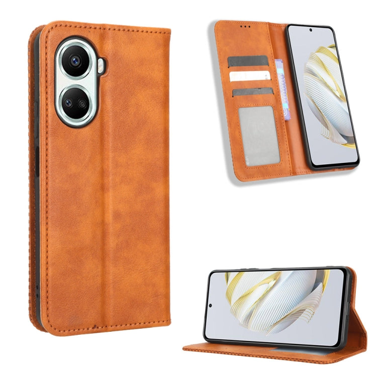 Custodia per telefono in pelle con trama retrò con fibbia magnetica, For Xiaomi Redmi Note 12 5G, For Xiaomi Redmi Note 12 Pro 5G, For Xiaomi Redmi Note 12 Pro+ Global, For Huawei nova 10 SE, For Honor Play 40 Plus, For Nokia X30 5G