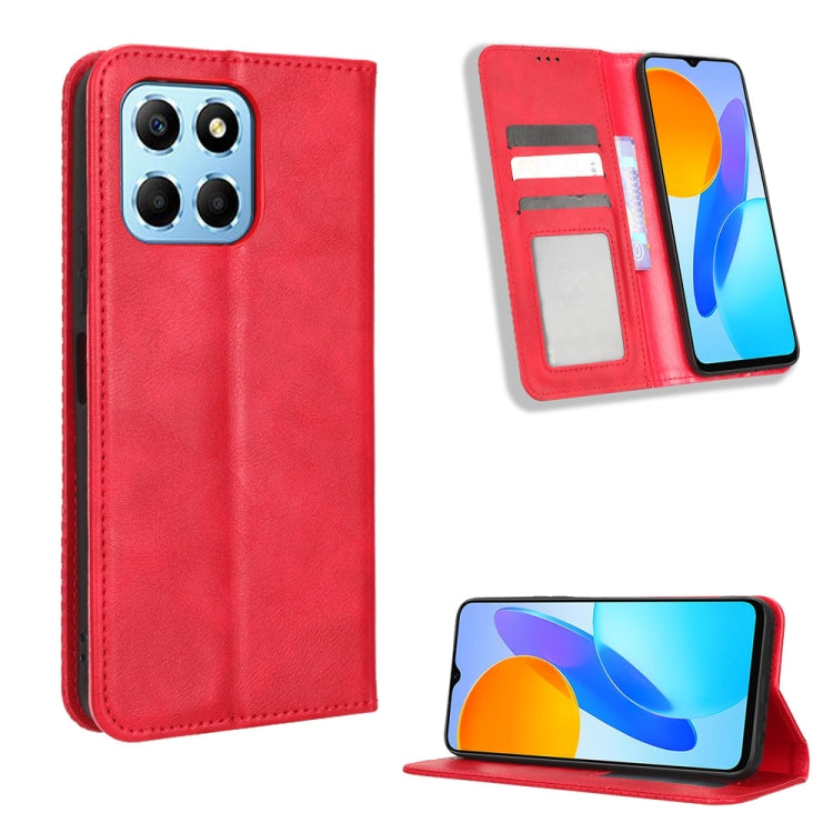 Custodia per telefono in pelle con trama retrò con fibbia magnetica, For Honor Play 6C / X8 5G / X6 4G, For Honor X20 SE / Huawei nova 10z, For Xiaomi 12T Pro, For Xiaomi Civi 2 5G / 12 Lite NE, For Umidigi G1