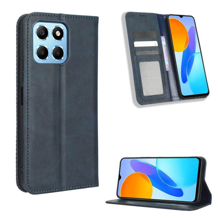 Custodia per telefono in pelle con trama retrò con fibbia magnetica, For Honor Play 6C / X8 5G / X6 4G, For Honor X20 SE / Huawei nova 10z, For Xiaomi 12T Pro, For Xiaomi Civi 2 5G / 12 Lite NE, For Umidigi G1