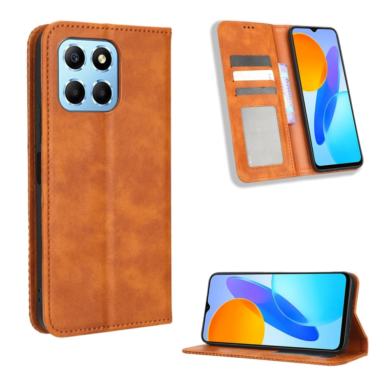 Custodia per telefono in pelle con trama retrò con fibbia magnetica, For Honor Play 6C / X8 5G / X6 4G, For Honor X20 SE / Huawei nova 10z, For Xiaomi 12T Pro, For Xiaomi Civi 2 5G / 12 Lite NE, For Umidigi G1