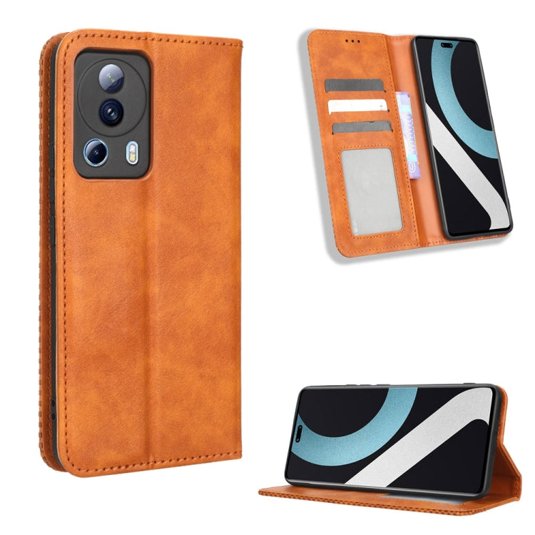Custodia per telefono in pelle con trama retrò con fibbia magnetica, For Honor Play 6C / X8 5G / X6 4G, For Honor X20 SE / Huawei nova 10z, For Xiaomi 12T Pro, For Xiaomi Civi 2 5G / 12 Lite NE, For Umidigi G1