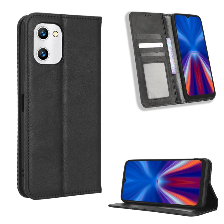 Custodia per telefono in pelle con trama retrò con fibbia magnetica, For Honor Play 6C / X8 5G / X6 4G, For Honor X20 SE / Huawei nova 10z, For Xiaomi 12T Pro, For Xiaomi Civi 2 5G / 12 Lite NE, For Umidigi G1