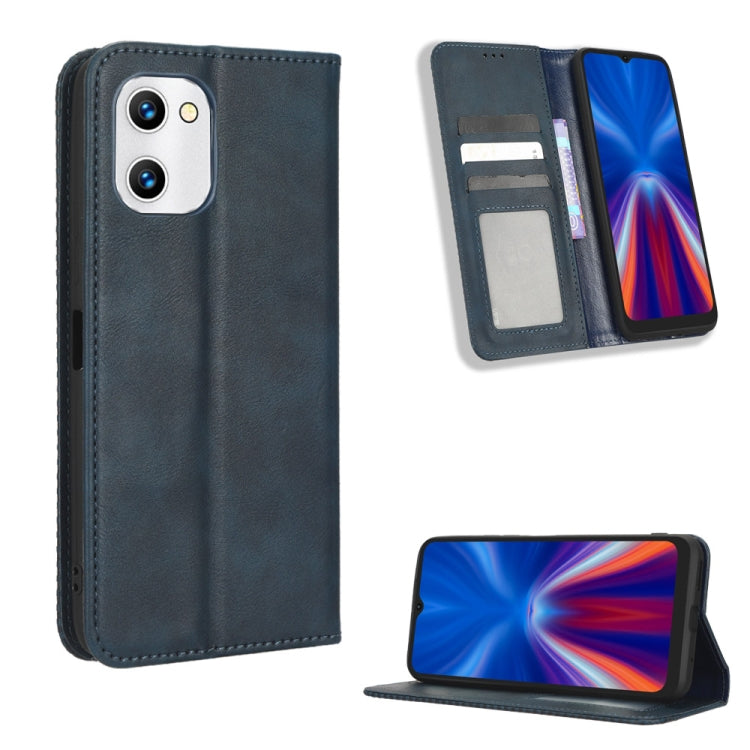 Custodia per telefono in pelle con trama retrò con fibbia magnetica, For Honor Play 6C / X8 5G / X6 4G, For Honor X20 SE / Huawei nova 10z, For Xiaomi 12T Pro, For Xiaomi Civi 2 5G / 12 Lite NE, For Umidigi G1