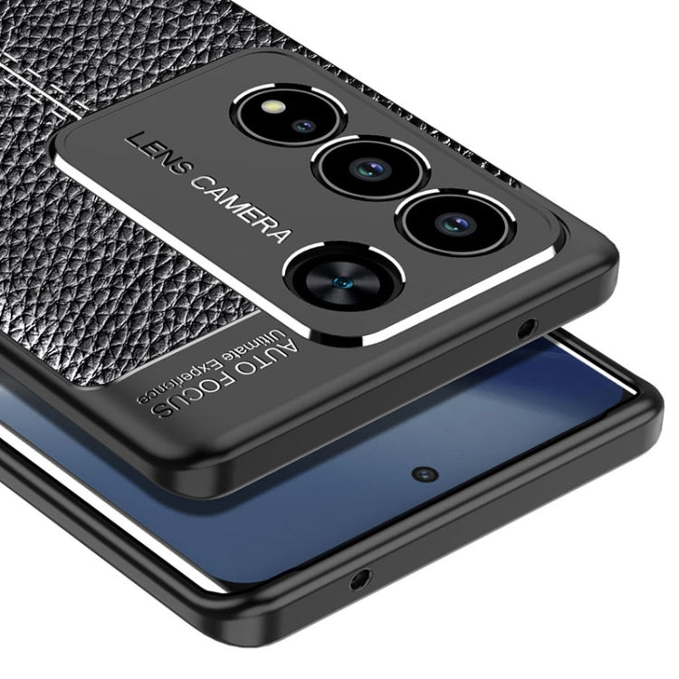 Custodia per telefono in TPU antiurto con texture Litchi, For vivo S16, For vivo S16 Pro