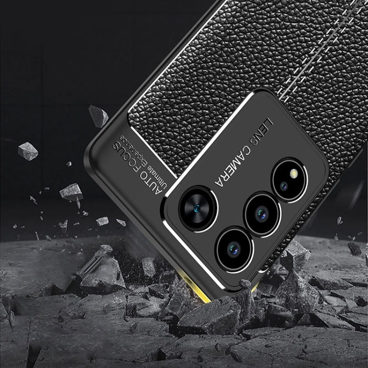 Custodia per telefono in TPU antiurto con texture Litchi, For vivo S16, For vivo S16 Pro