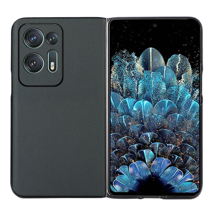 Custodia per telefono in vera pelle con trama in pelle di agnello, For OPPO Find N2, For OPPO Find N2 Flip