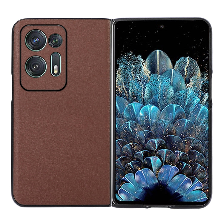 Custodia per telefono in vera pelle con trama in pelle di agnello, For OPPO Find N2, For OPPO Find N2 Flip
