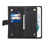 ESEBLE Custodia per telefono in pelle a vibrazione orizzontale retrò smerigliata, For Samsung Galaxy S23 Ultra 5G